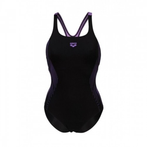 Купальник закритий для жінок Arena Swimsuit Swim Pro Back Graphic, розмір 36, чорний-фіолетовий, код: 3468336860892
