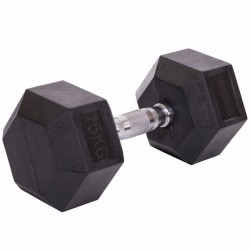 Гантель цільна шестигранна гексагональная Zelart 1х15 кг, код: TA-5159-15 Гантель цільна шестигранна гексагональная Zelart 1х15 кг, код: TA-5159-15