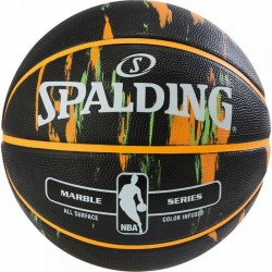 М"яч баскетбольний Spalding NBA Marble Outdoor Black/Orange/Green, код: 3001550100017S