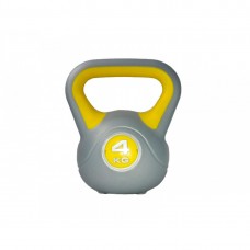 Гиря LiveUp Plastic Kettel Bell 4 кг, сірий-жовтий, код: 6951376138948