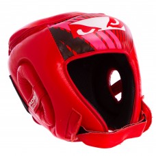 Шолом боксерський відкритий Bad Boy з посиленим захистом верхівки шкіряний XL, червоний, код: BD09_XLR