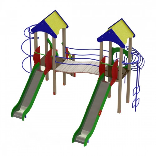 Ігровий комплекс Miros "Різнобаштовий" 4960x4980x3550 мм, код: DIO815 Ігровий комплекс Miros "Різнобаштовий" 4960x4980x3550 мм, код: DIO815
