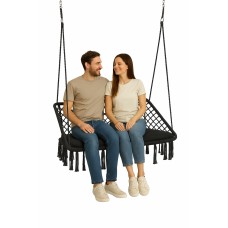 Крісло-гойдалка підвісна двомісна WCG 120 см + м’яка подушка, чорний, код: QNSW09BL-IF