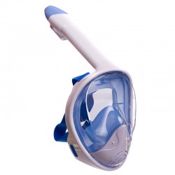 Маска для снорклинга з диханням через ніс YSE L-XL, білий-синій, код: YSE_LXLWBL