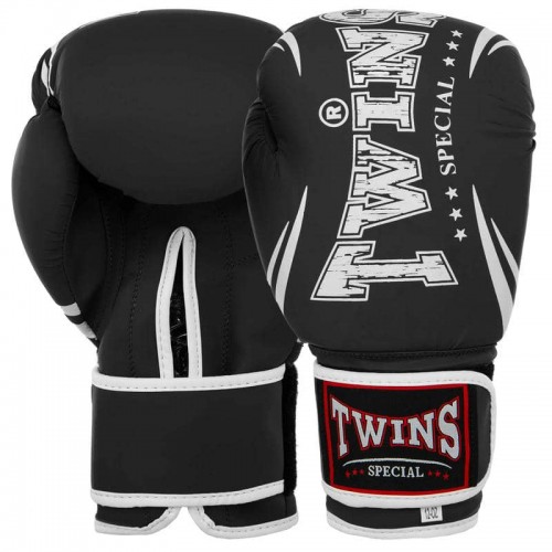 Боксерські рукавиці Twins PVC 12 унцій, чорний, код: BGVL-10_12BK