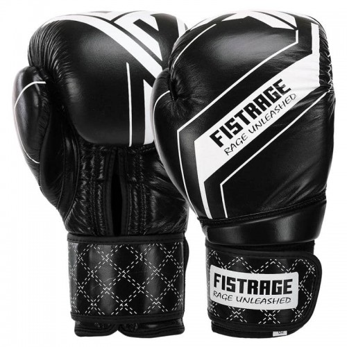 Боксерські рукавиці шкіряні Fistrage 10oz, чорний, код: VL-4275_10BK