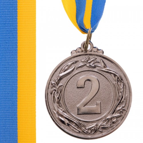 Медаль спортивна зі стрічкою PlayGame Glory срібна, код: C-3969-1-4_5_S