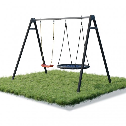 Cтійка для підвісної гойдалки WCG 2 Play Frame Двомісна +  Гойдалка гніздо + пластикова гойдалка, код: PF-2-101-411-IF