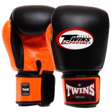 Рукавички боксерські шкіряні Twins 12 унцій, помаранчевий-чорний, код: BGVL3-2T_12ORBK