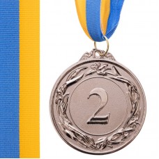 Медаль спортивна зі стрічкою PlayGame Glory срібна, код: C-4327_S