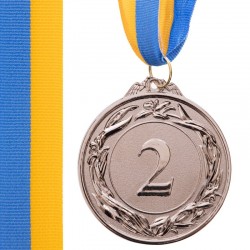 Медаль спортивна зі стрічкою PlayGame Glory срібна, код: C-4327_S