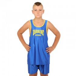 Форма для боксу дитяча PlayGame Ukraine XL, ріст 155-165см (30), синій, код: CO-8942_XLBL
