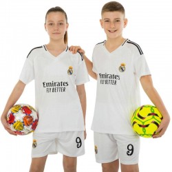 Форма футбольна дитяча PlayGame із символікою Real Madrid Mbappe 9 домашня 2025, розмір 24, зріст 130-140, білий, код: CO-4633_24