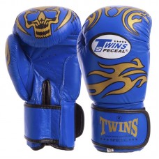 Рукавиці боксерські шкіряні Twins 12 унцій, синій, код: MA-5436_12BL