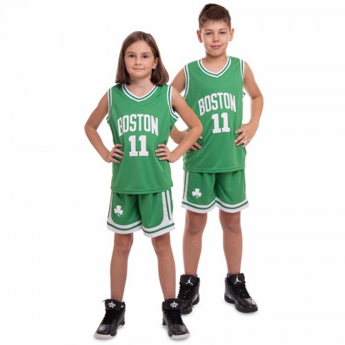 Форма баскетбольна підліткова PlayGame NB-Sport NBA Boston 11 L (10-13 років), ріст 140-150см, зелений-білий, код: 6354_LGW-S52