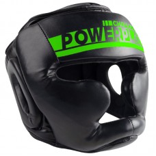 Боксерський шолом тренувальний PowerPlay XL, чорний-зелений, код: PP_3048_XL_Bl/Green