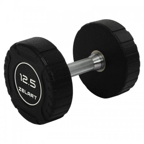 Гантель цільна професійна CPU покриття Zelart 1х12,5кг, чорний, код: TA-3111-12_5