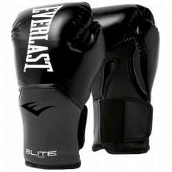 Боксерські рукавиці Everlast Elite Training Gloves 16  унцій, чорний-сірий, код: 009283609092