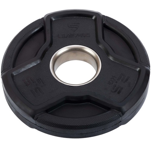 Диски гумові з потрійним хватом та металевою втулкою LiveUp ø50мм, 2,5кг, чорний, код: LP8330-2_5 Диски гумові з потрійним хватом та металевою втулкою LiveUp ø50мм, 2,5кг, чорний, код: LP8330-2_5