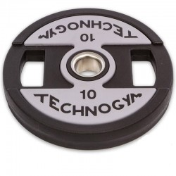 Диски поліуретанові Technogym з хватом і металевою втулкою 10кг (d-51мм), код: TG-1837-10-S52