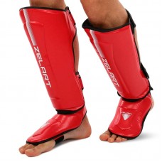 Захист гомілки та стопи для єдиноборств Zelart XL, червоний-чорний, код: BO-3981_XLR