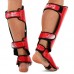 Захист гомілки та стопи для єдиноборств Zelart XL, червоний-чорний, код: BO-3981_XLR