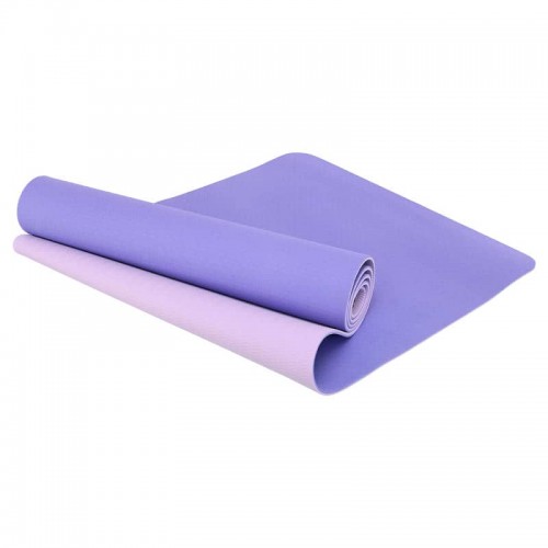 Килимок для йоги та фітнесу FitGo TPE двошаровий 1830x610x6мм, фіолетовий-бузковий, код: FI-3046-650_VLV