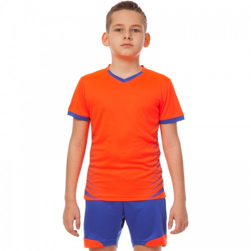 Футбольна форма підліткова PlayGame Lingo розмір 28, зріст 135-140 см, помаранчевий-синій, код: LD-5018T_28ORBL