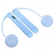 Скакалка бездротова розумна FitGo 3в1 з кулями ø6см, тросом та лічильником калорій, блакитний, код: FI-0782_N