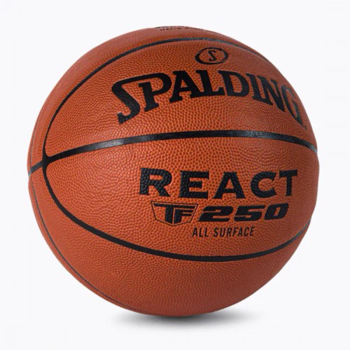 М"яч баскетбольний Spalding React TF-250 FIBA №7, помаранчевий, код: 689344407005