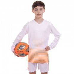 Форма футбольна дитяча PlayGame, розмір 28, ріст 140, білий-помаранчевий, код: CO-1908B-1_28WOR