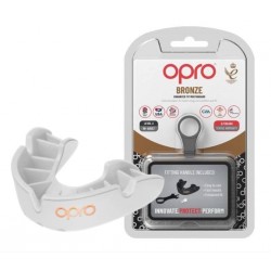 Капа Opro Bronze дитяча (вік до 10) White, код: Bronze_JR_White-PP