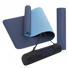 Килимок для йоги та фітнесу SportVida TPE 1830x610x4 мм, синій-блакитний, код: SV-EZ0053