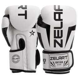 Боксерські рукавички Zelart 10 унції, білий, код: BO-5698_10W