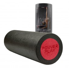 Масажний ролик (роллер) гладкий PowerPlay Fitness Roller 300х150мм, чорно-червоний, код: PP_4021_BL/Red_(30*15)