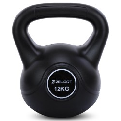 Гиря тренувальна цільна пластикова Zelart 12кг, чорний, код: TA-5427-12-S52