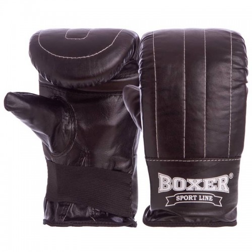 Снарядні рукавички шкіряні Boxer L чорний, код: 2014_LBK-S52