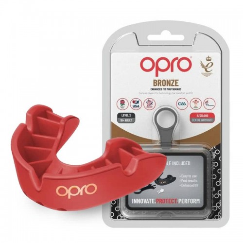 Капа Opro Bronze дитяча (вік до 10) Red, код: Bronze_JR_Red