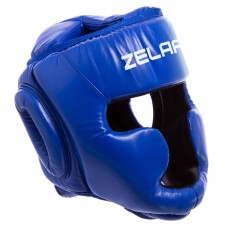 Шолом боксерський з повним захистом Zelart M, синій, код: BO-6001_MBL