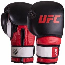 Рукавички боксерські шкіряні UFC PRO Training 18 унцій, червоний-чорний, код: UHK-69992-S52