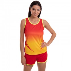 Форма для легкої атлетики жіноча Lingo XL, зріст 160-165, червоний-жовтий, код: LD-T906_XLRY