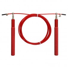Скакалка швидкісна кроссфіт з підшипником та сталевим тросом з алюмінієвими ручками Cima 3м, червоний, код: FI-7430_R