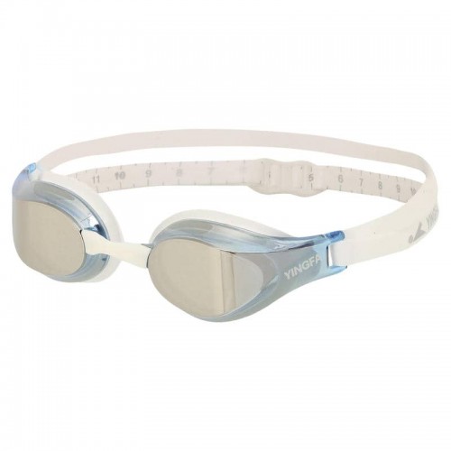 Окуляри для плавання дорослі райдужні лінзи Yingfa синій-білий, код: Y510AF-V_BLW