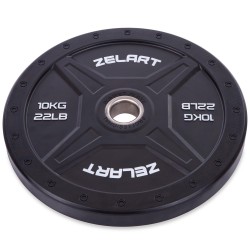 Бамперні диски для кроссфіта Zelart Bumper Plates 10 кг, чорний, код: TA-2258-10-S52