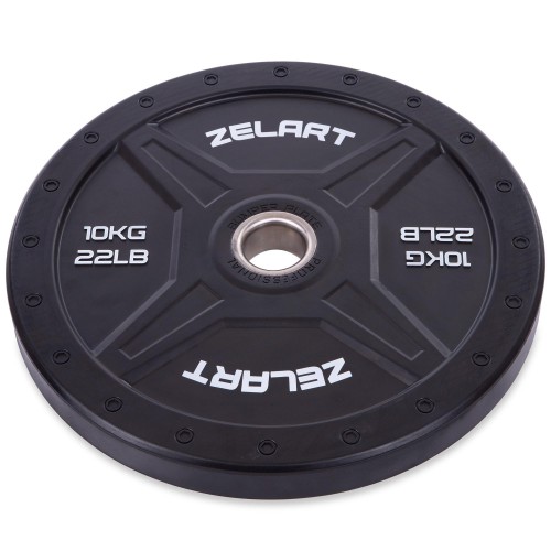 Бамперні диски для кроссфіта Zelart Bumper Plates 10 кг, чорний, код: TA-2258-10-S52