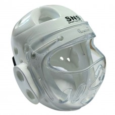 Шолом для тхеквондо з маскою SNS ZTT-001 розмір M, білий, код: 18149-SNS
