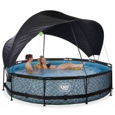 Басейн каркасний з тентом Exit "Камінь" 360х76 см, код: 30.35.12.00
