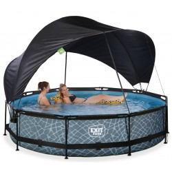 Басейн каркасний з тентом Exit "Камінь" 360х76 см, код: 30.35.12.00