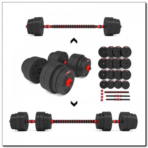 Набір штанга+гантелі HMS SGР40 - 40 кг, чорно-червоний , код: 5907695564594-IN