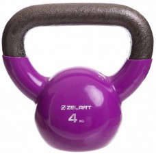 Гиря чавунна з вініловим покриттям Zelart 4кг фіолетовий, код: TA-2680-4-S52